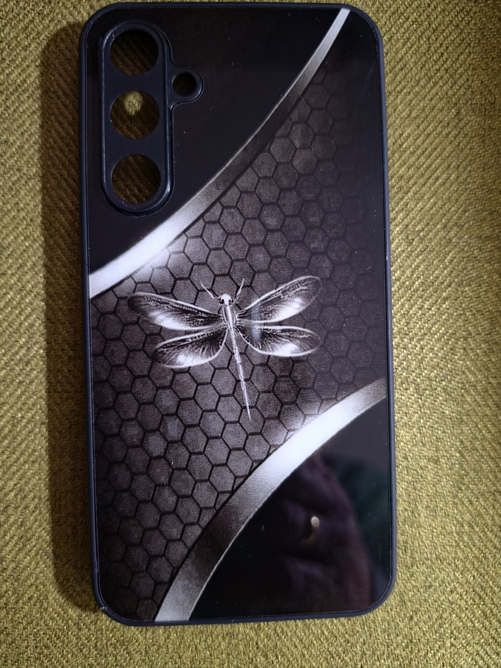 Samsung, Galaxy S23 FE, Dragonfly Graphic Black Phone Case.